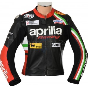 Aprilia Max Italia Racing Leather Armoured Motorcycle Biker Jacket